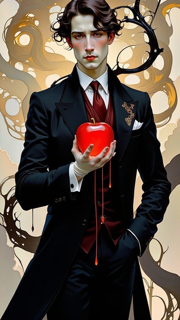 Seductive Doctor in Corvidicon-Style Art Nouveau