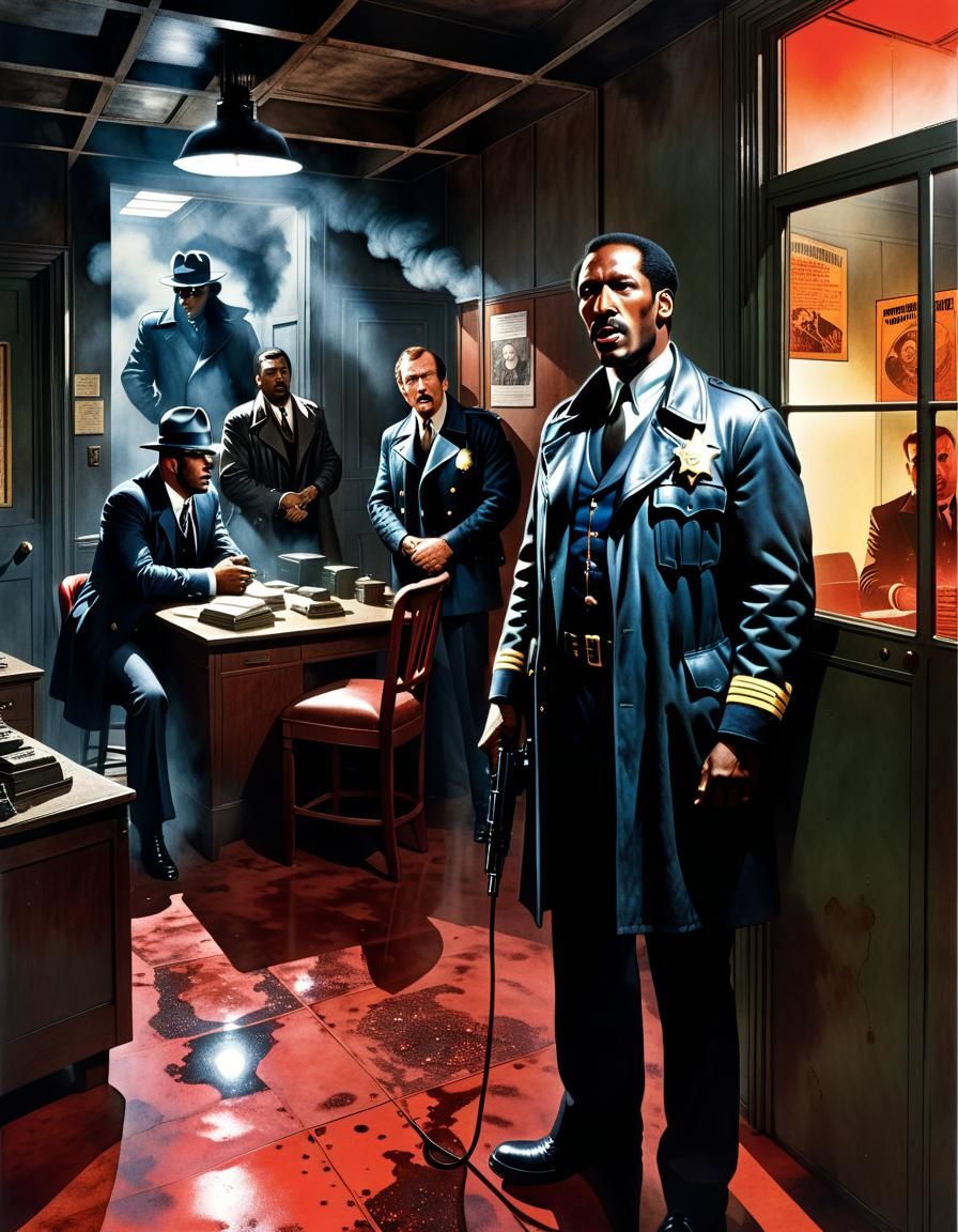 Surreal Atompunk Interrogation in Comic Book Style