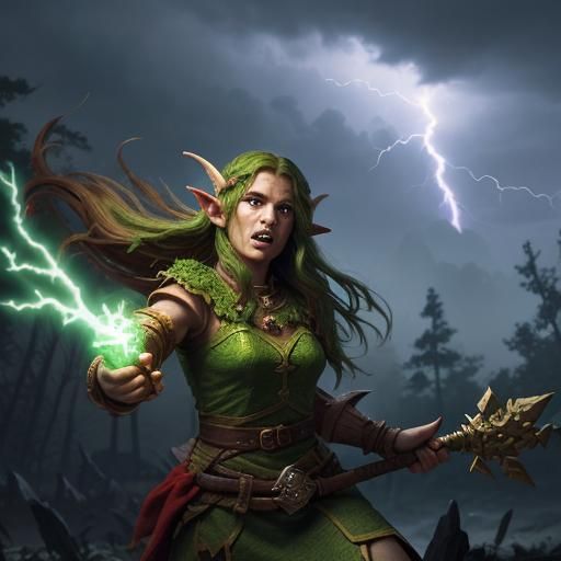 Elf Summons Storm to Defend Forest