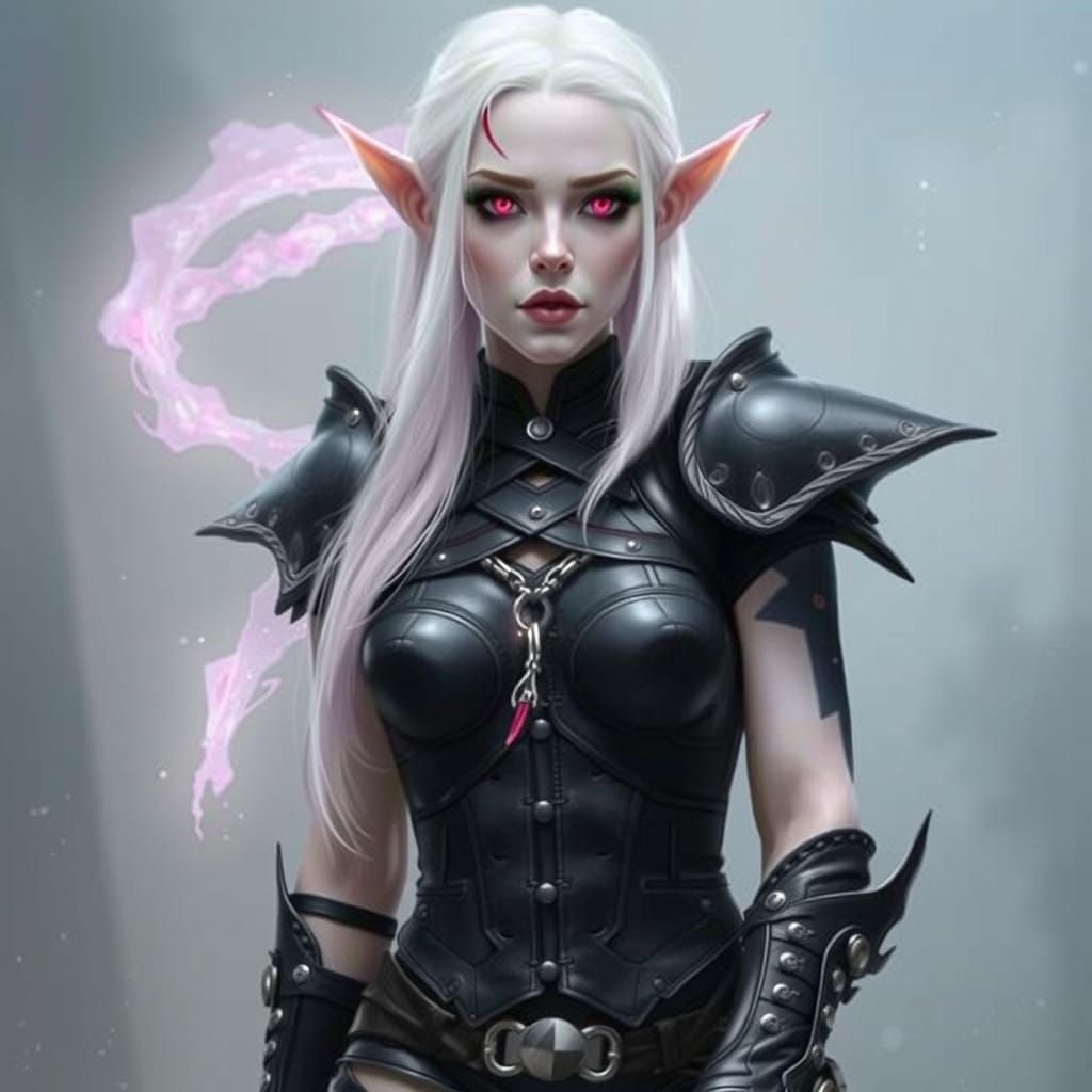 Albino Elf in Mystical Forest Digital Art