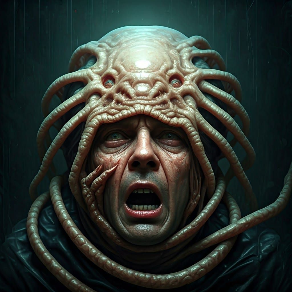 Grotesque Facehugger Emerges from Darkness