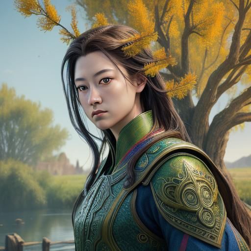 Hyperrealistic Willow Tree Splash Art Concept