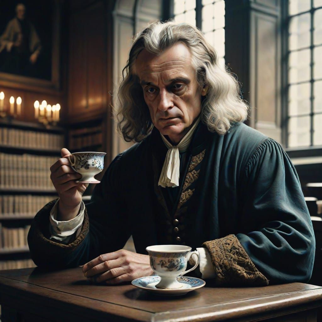 17th Century Scholar Sips Tea in Cambridge Library