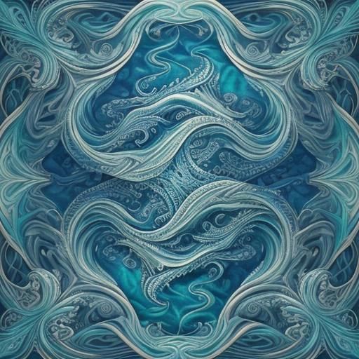 Iridescent Sea Dragon in Abstract Fractal Art