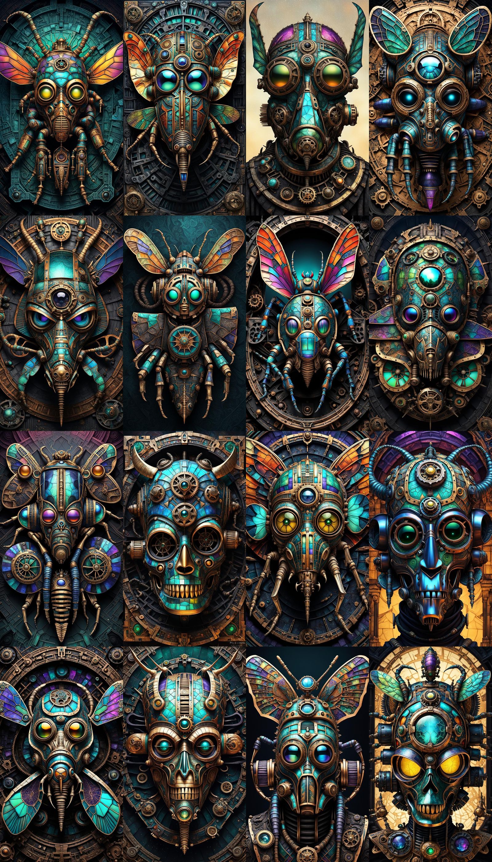 Steampunk Egyptian Insect Mask in Dystopian Goth Style