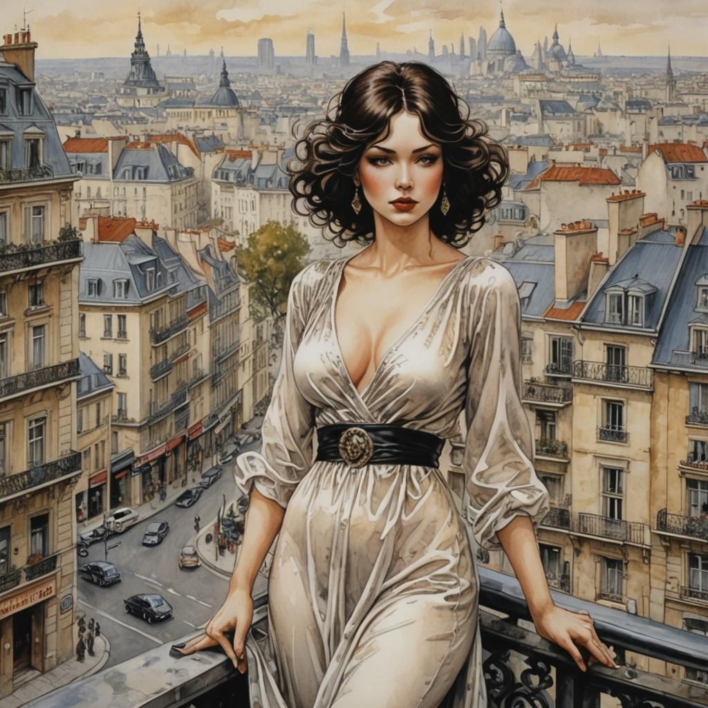 Parisian Woman: Impressionist Painting by Von Gotha