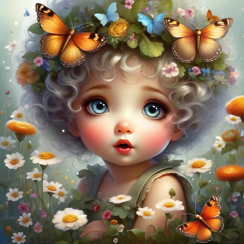 Whimsical Fairy in Jean Baptiste Monge Style