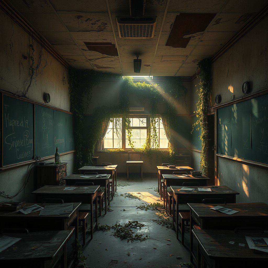 Abandoned Classroom Transports to Haunted Forest