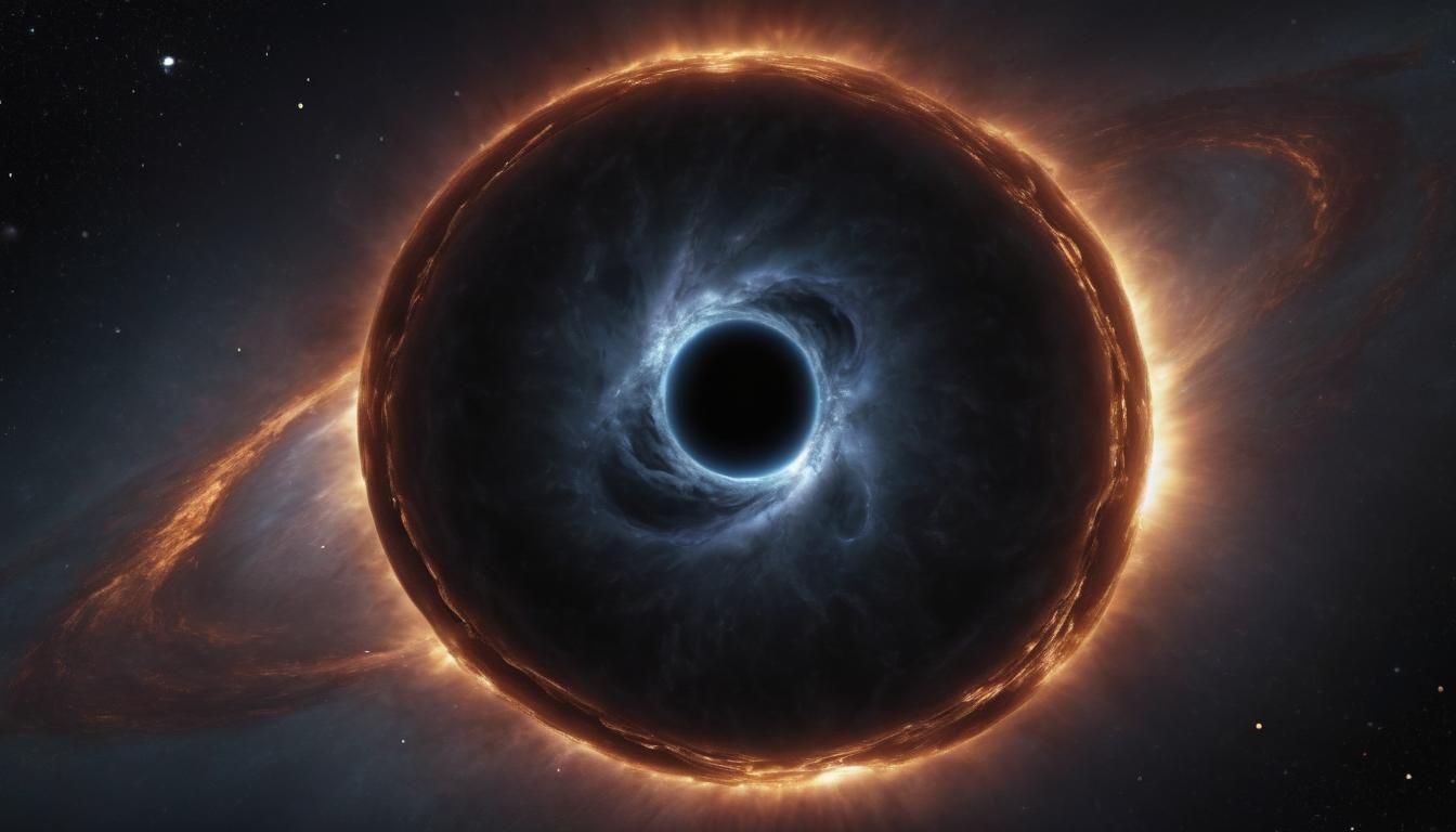 Hyperrealistic Black Hole with Anamorphic Lens Flare