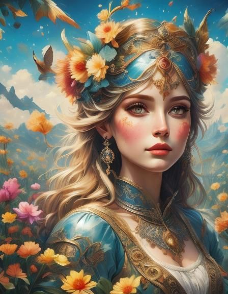 Fantasy Character Portrait Generated by AI