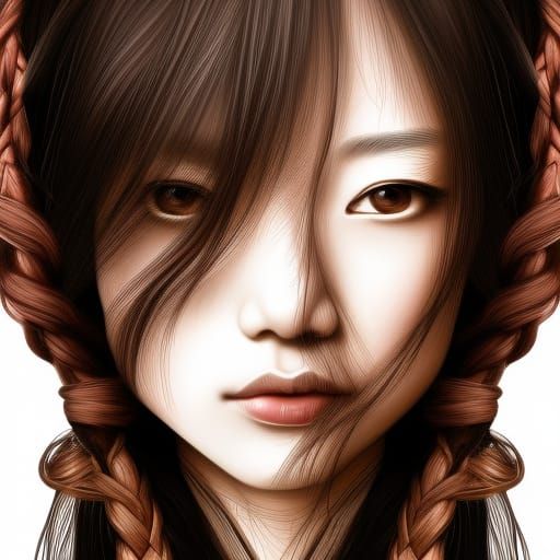 Victorian Dark Fantasy Portrait of Asian Woman