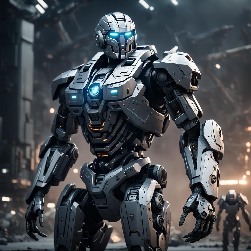 Futuristic Spartan Argus Mech in Sci-Fi Style