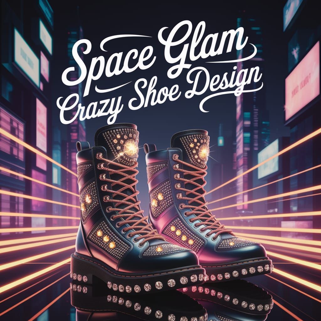Glowing Space Boots Shine in Futuristic Cityscape