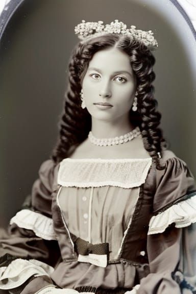 Vintage-Style Portrait of a Southern Belle in Sepia