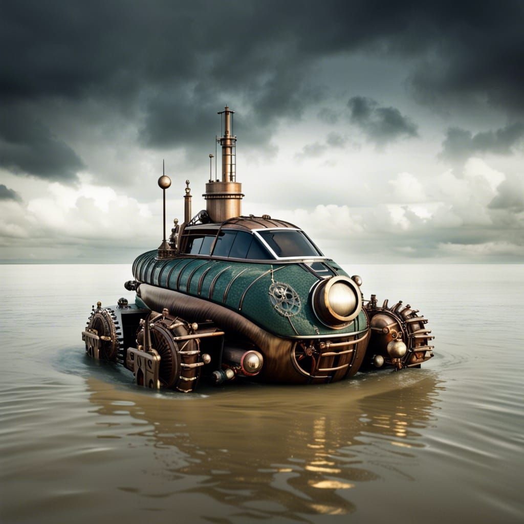 Steampunk Amphibious Car Crosses the English Channel