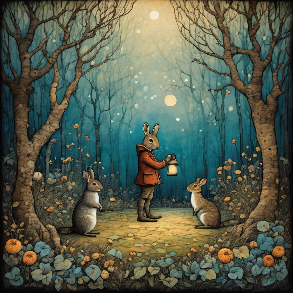 Enchanted Forest Creatures in Whimsical Storybook Style