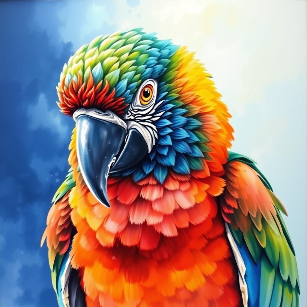 Vibrant Macaw Meets Whimsical Fairy in Epic Watercolor Maste...