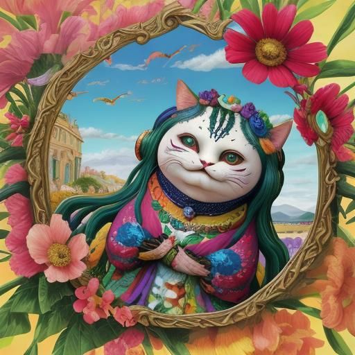 Extravagant Musicians in Dreamlike Landscape