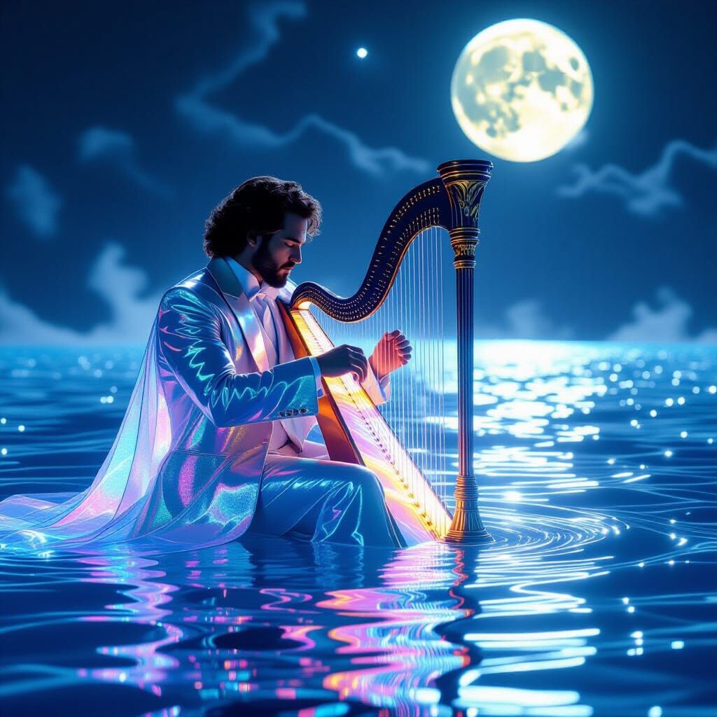 Debussy Plays Holographic Harp by Cybernetic Moon