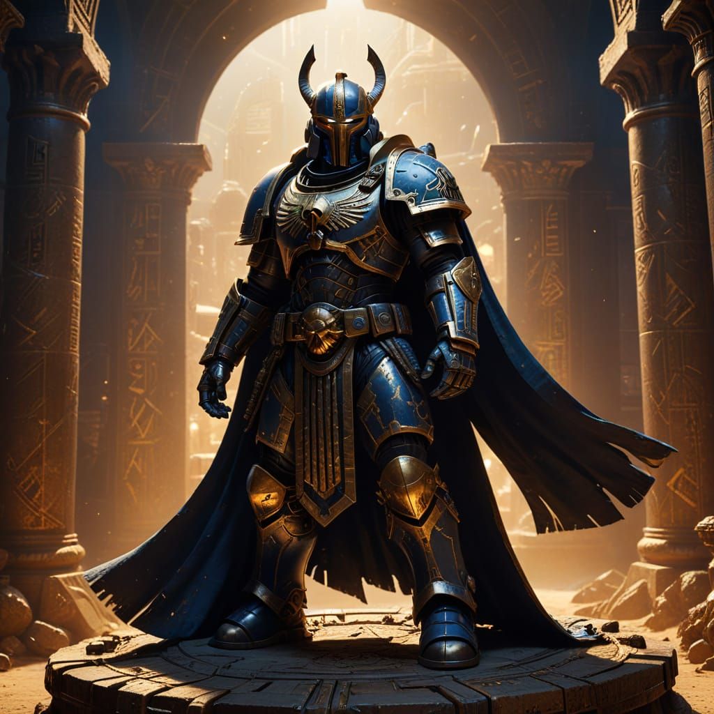 Warhammer 40K Space Marine Helmet with Egyptian Inscriptions