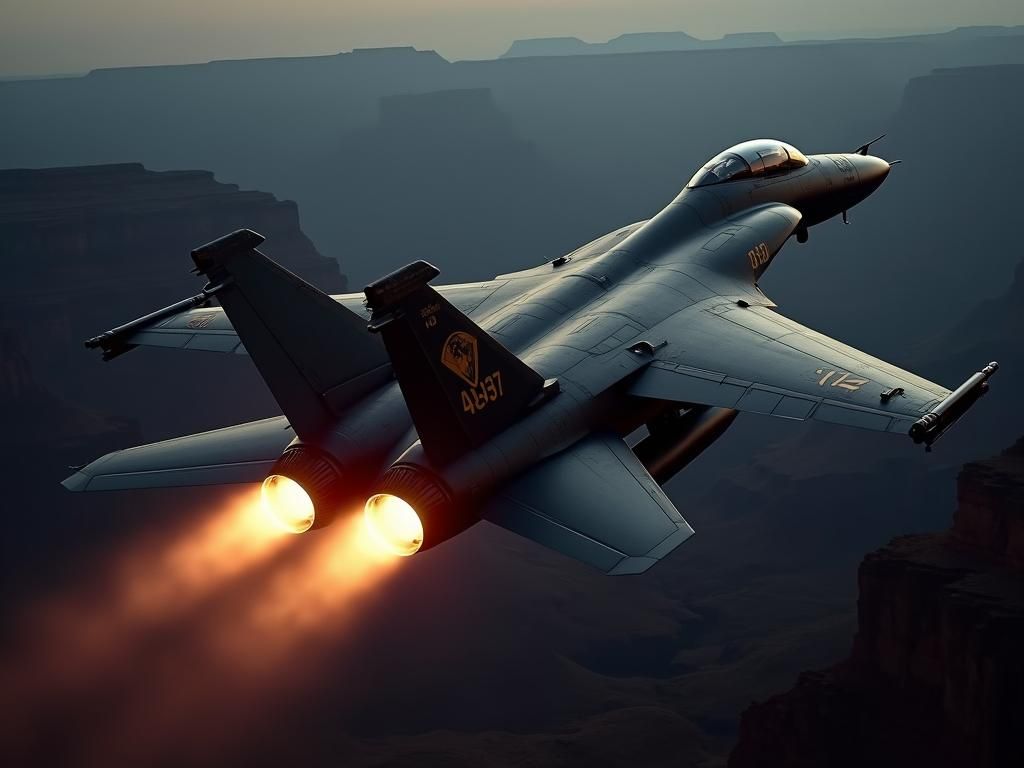 Grumman F-14 Tomcat Soaring Through Grand Canyon