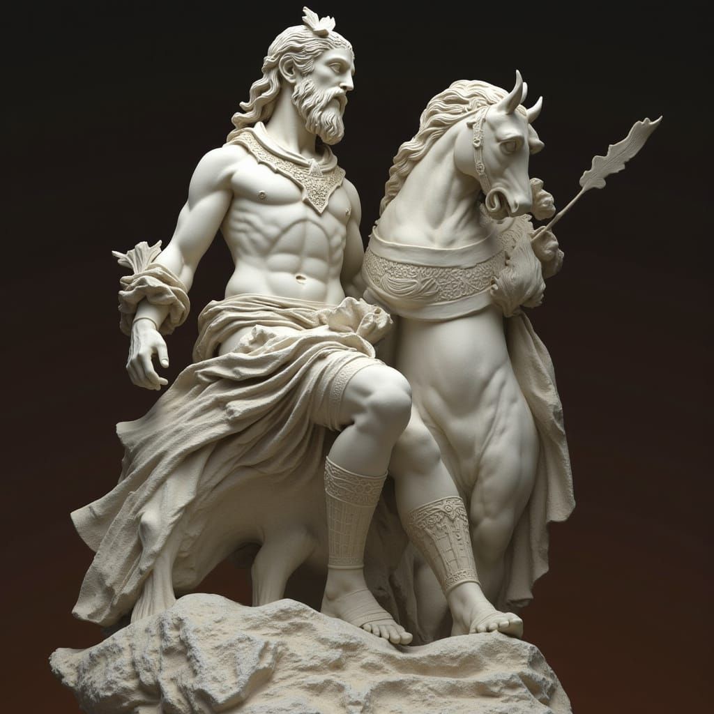 Achilles and Patroclus: Intricate Marble Statues