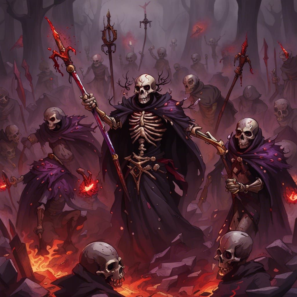 Epic Necromancer's Last Stand: Dark Fantasy Art