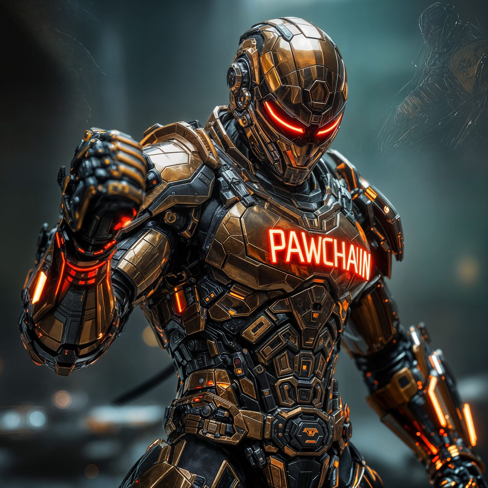 Neon Mech Suit Ninja Warrior Film Still