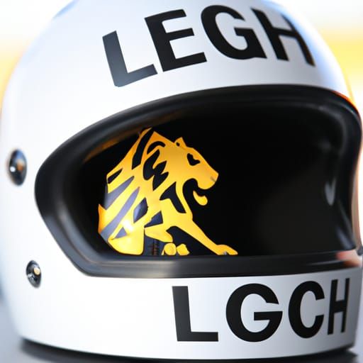 Motorsport Racing Helmet with Lion and Celtic Symbol