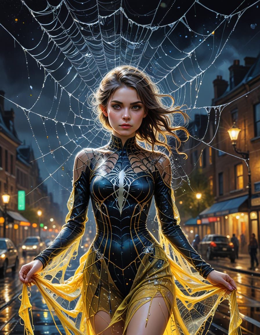 Steampunk Spiderweb Bridge Illustration