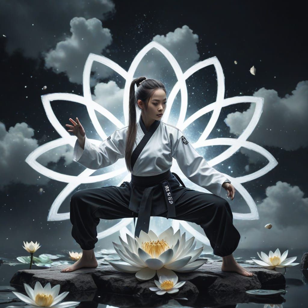 Ethereal Shaolin Warrior in White Lotus Kung Fu