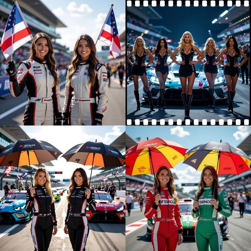 Race Queens Support Teams in Dramatic Cinematic Style