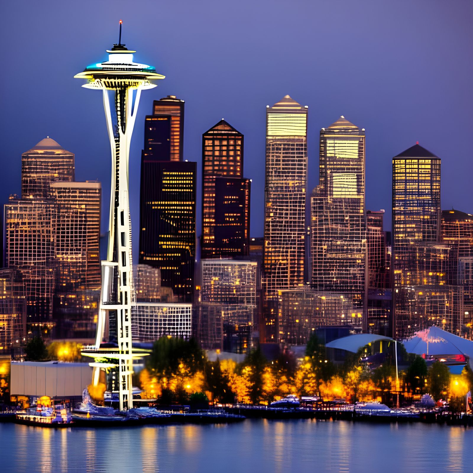 Seattle Downtown Skyline in Sharp Focus