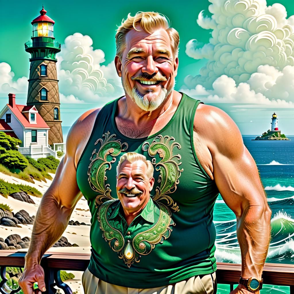 Handsome chubby mature guy