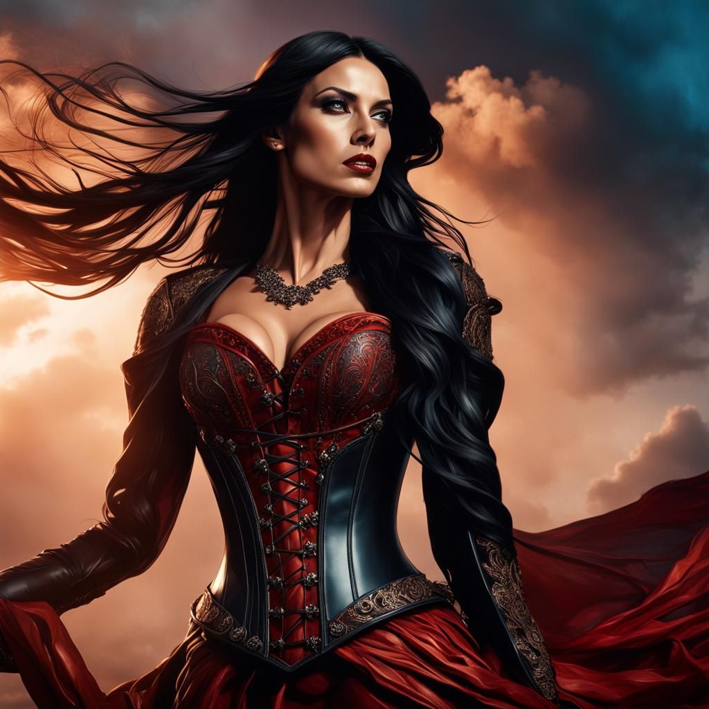 Ethereal Princess Dissolving into Swirling Smoke