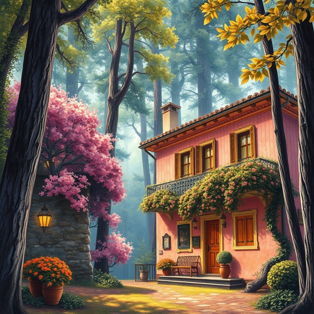 Charming Italian B&B in Naive Pastel Style