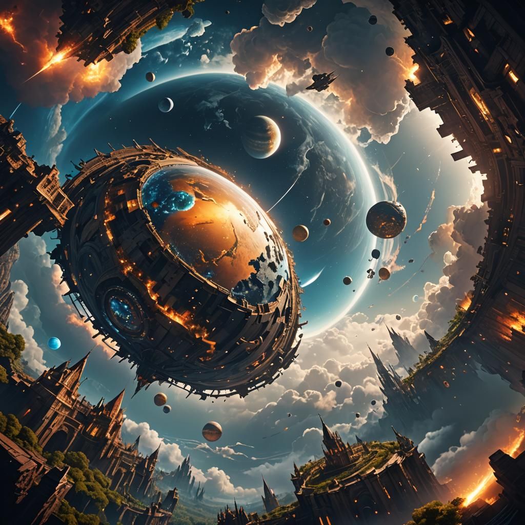 Planets with Rings in a Bright Sky