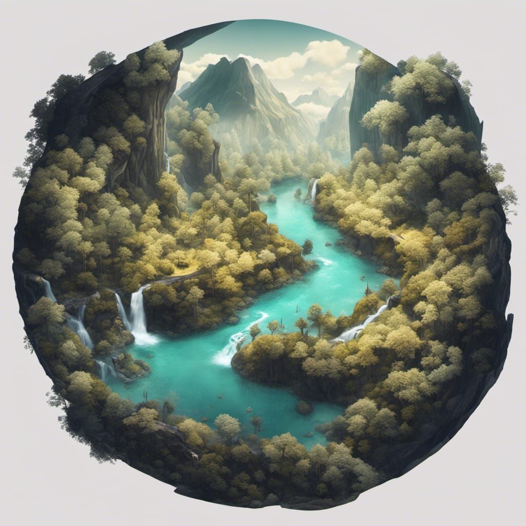 Enchanted Forest Planet in Space, 3D Render