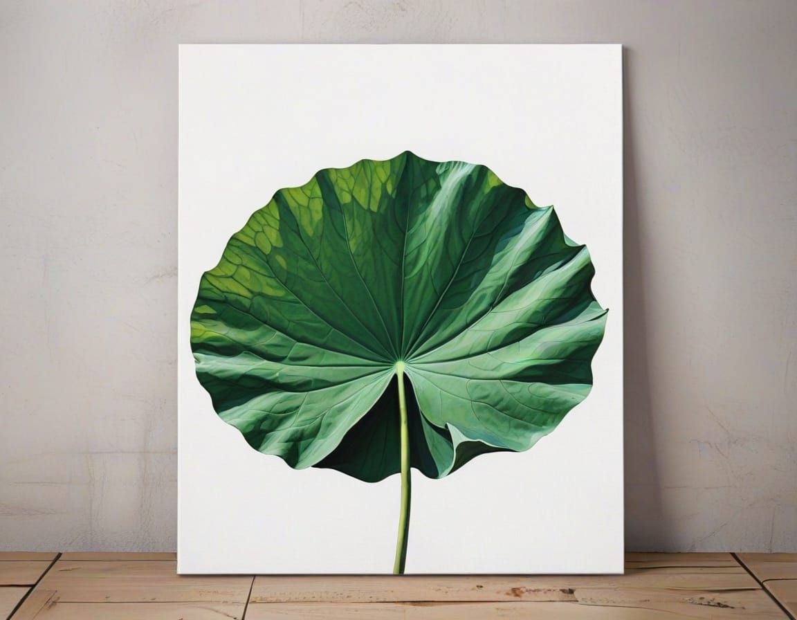 Minimalistic Lotus Leaf Canvas Art