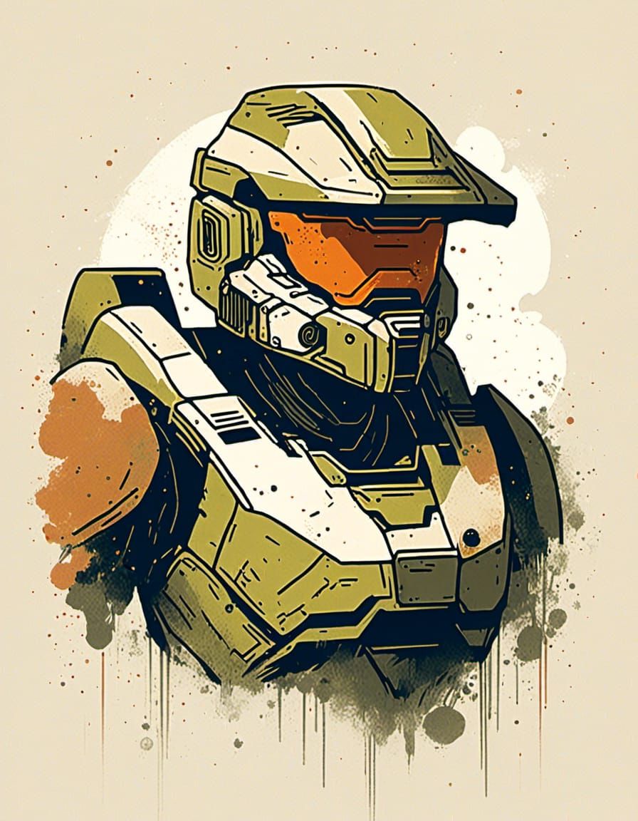 Master Chief Digital Rendering in Sci-Fi Armor