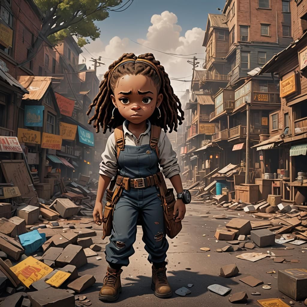 Girl with Down Syndrome in Animated Style