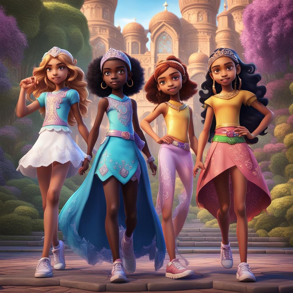 Diverse Magical Girls in Fantasy Concept Art