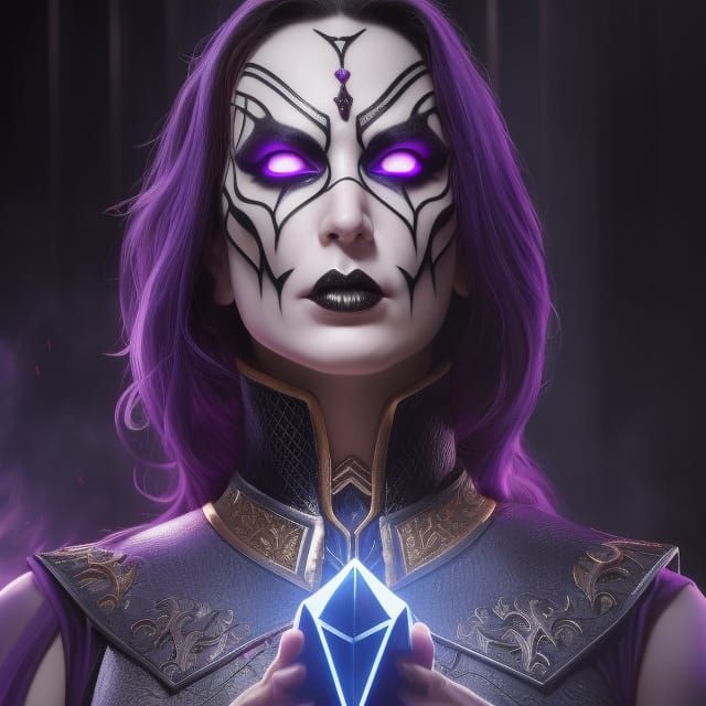 Brooding Necromancer Conjuring Undead in Goth Art Style