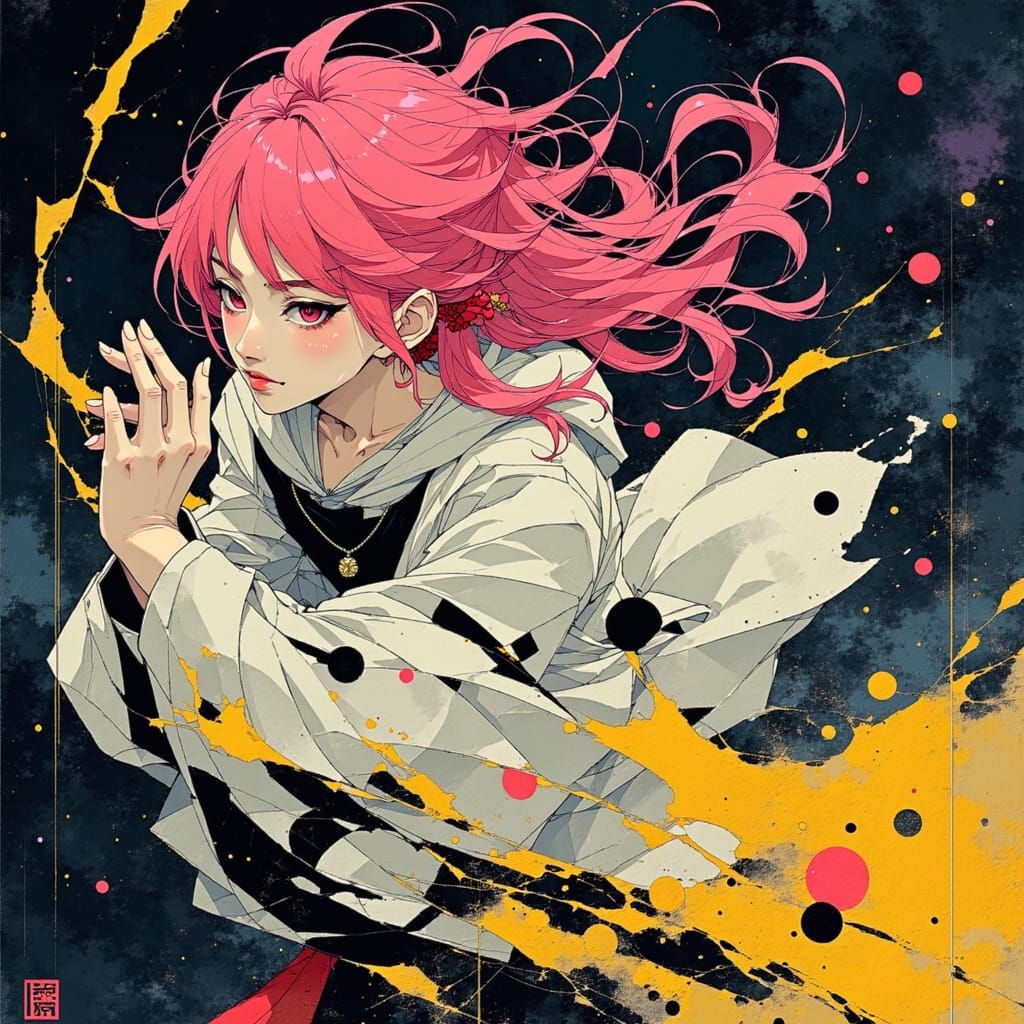 Surreal Japanese God Battles in a Dark Mystical Background