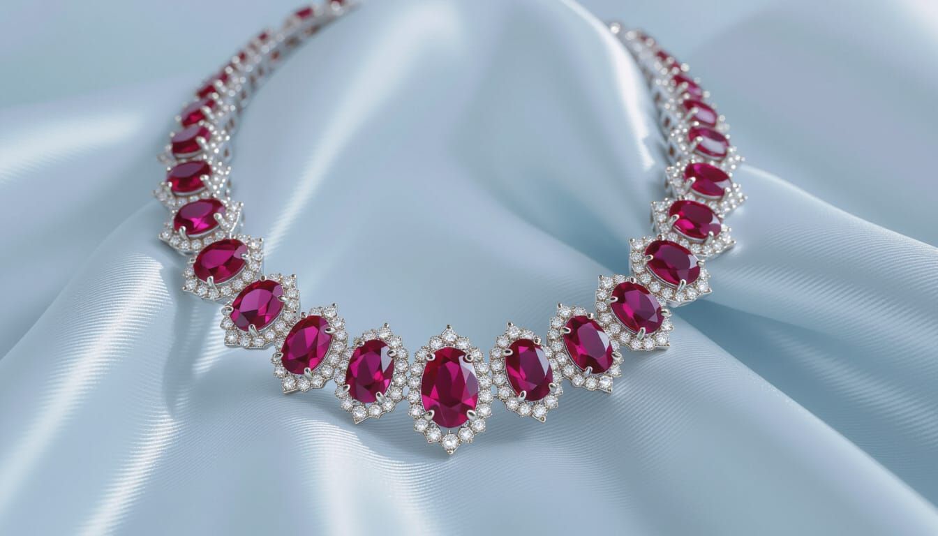 Regal Ruby and Diamond Necklace Photography