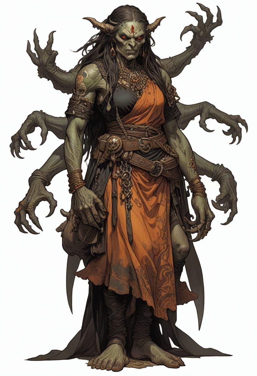 Monstrous Multi-Armed Woman of the 18th Century