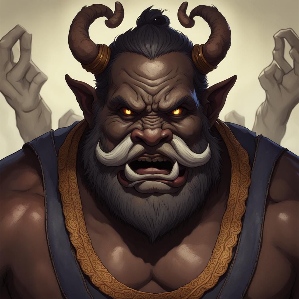 Menacing Dark-Skinned Rakshasa Ogre