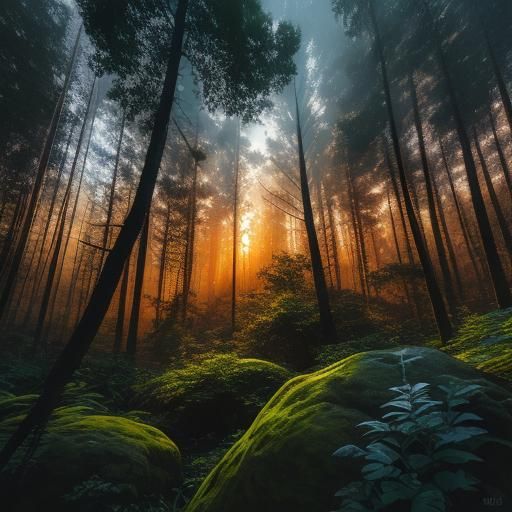 C-Shaped Bow on Rocks in Hyper-Realistic Digital Art