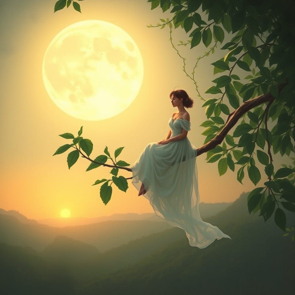 Lone Figure Lost in Whimsical Dreamscape