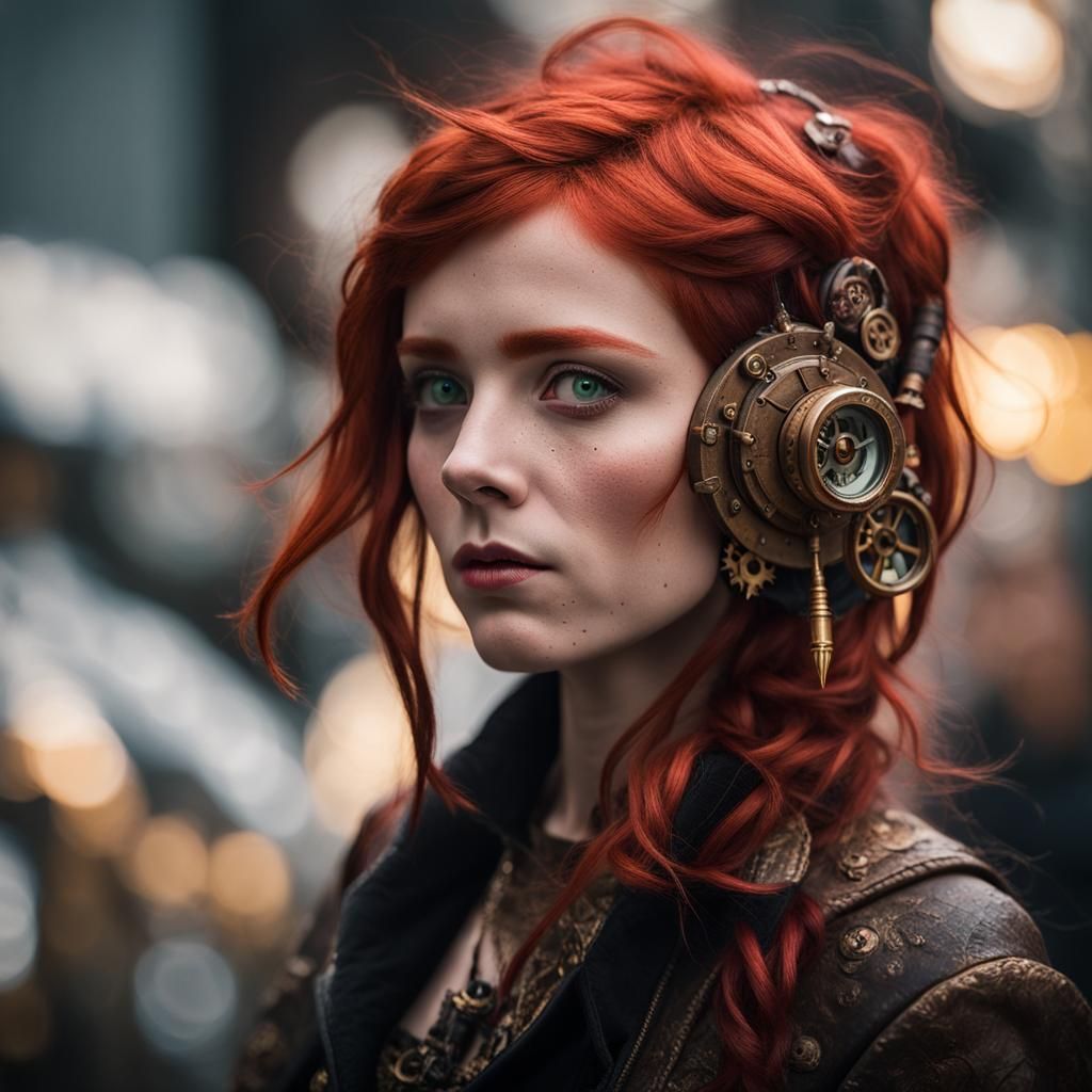 Steampunk Goblin Woman in New York City